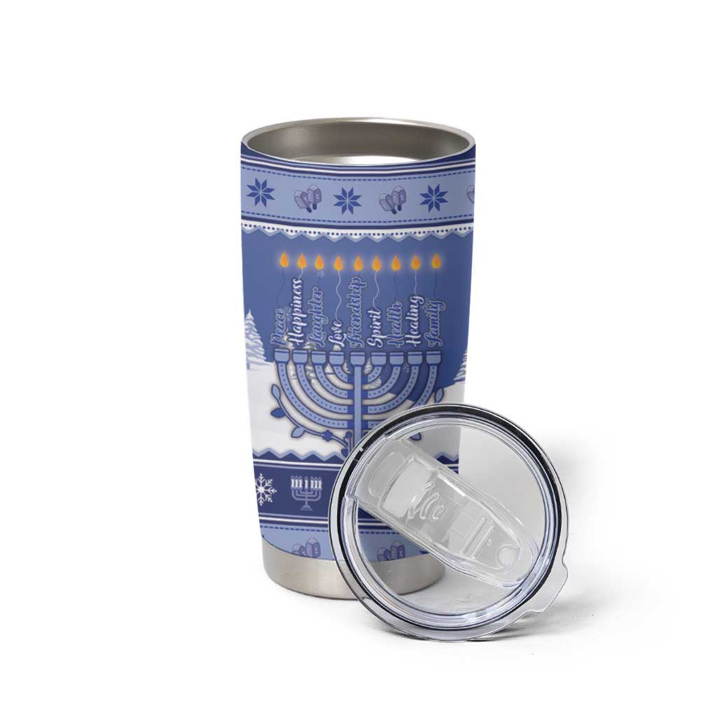 Hanukkah Christmas Tumbler Cup Love And Lights - Wonder Print Shop