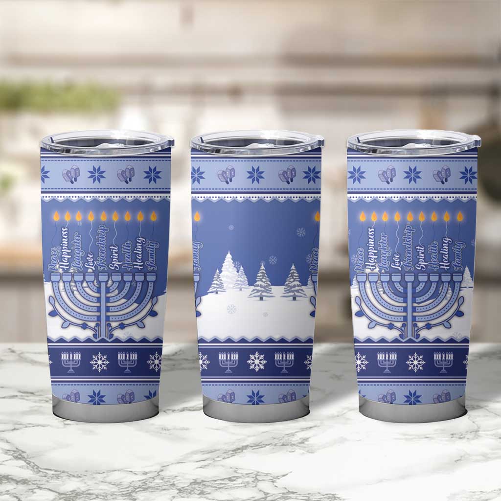 Hanukkah Christmas Tumbler Cup Love And Lights - Wonder Print Shop