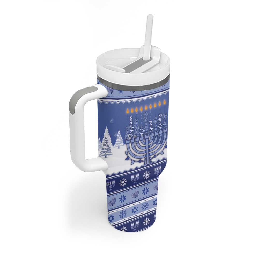 Hanukkah Christmas Tumbler With Handle Love And Lights - Wonder Print Shop