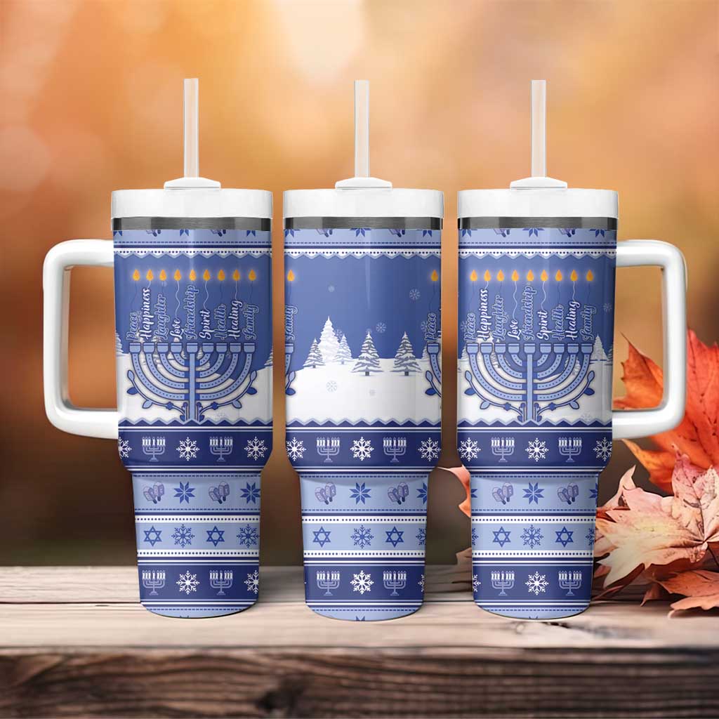 Hanukkah Christmas Tumbler With Handle Love And Lights - Wonder Print Shop