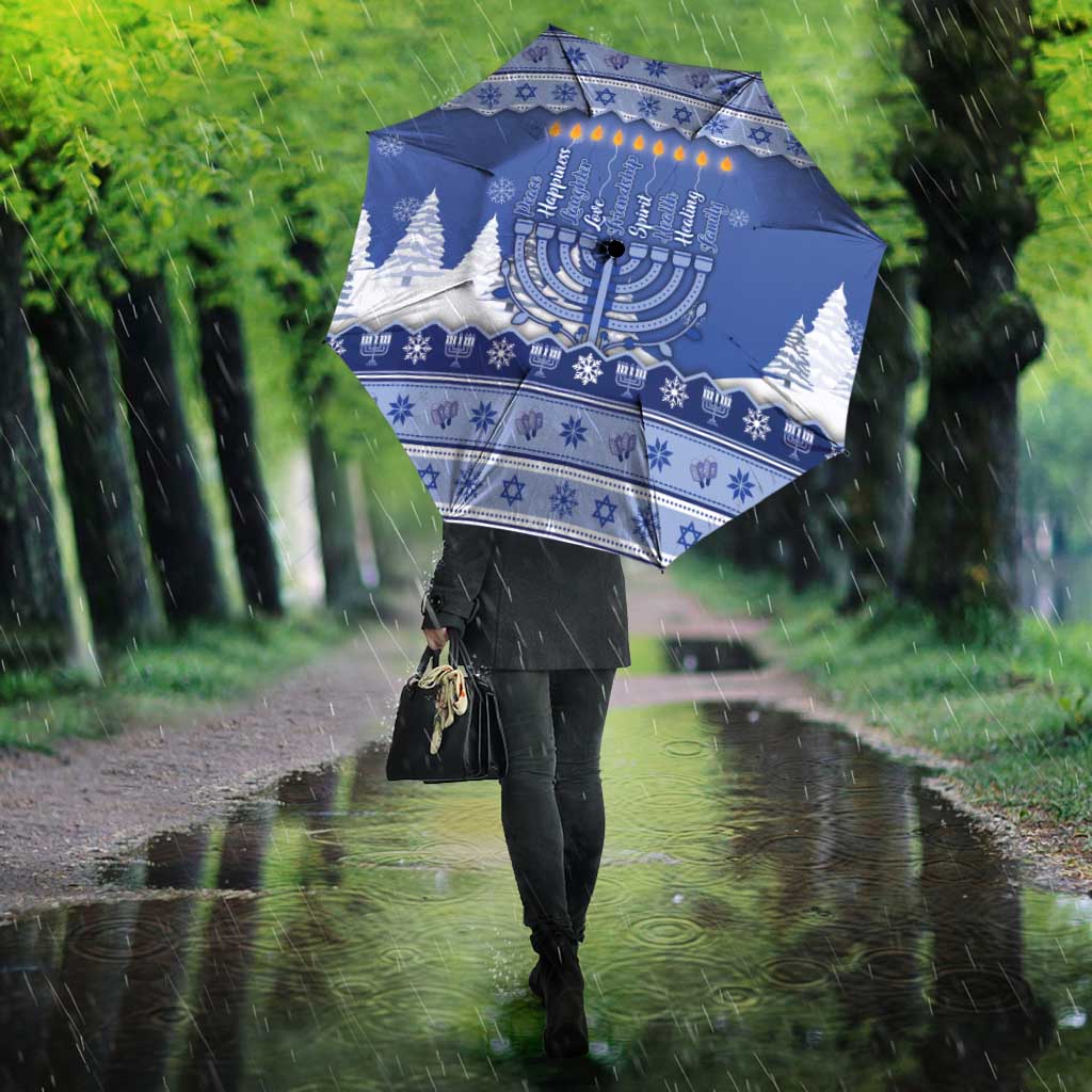 Hanukkah Christmas Umbrella Love And Lights - Wonder Print Shop