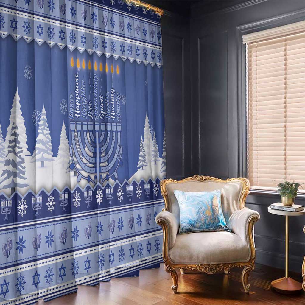 Hanukkah Christmas Window Curtain Love And Lights - Wonder Print Shop