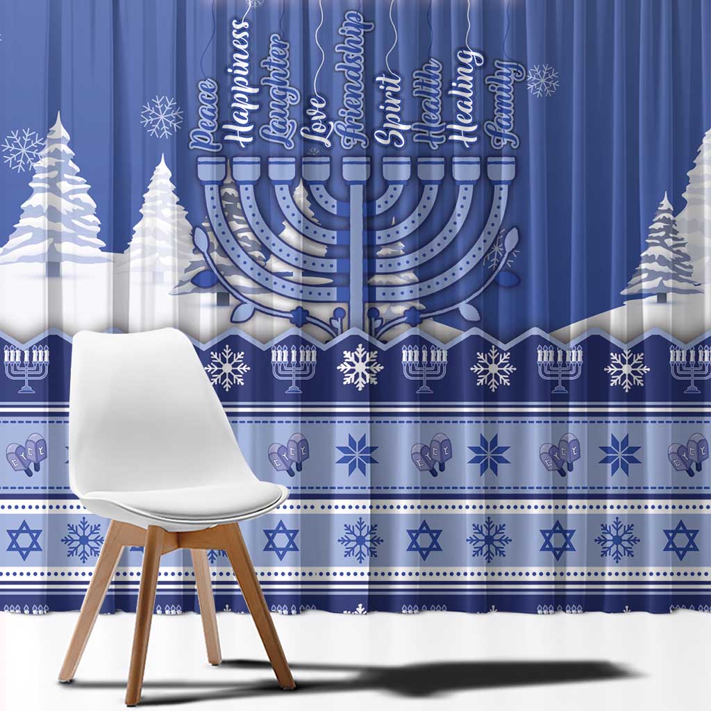 Hanukkah Christmas Window Curtain Love And Lights - Wonder Print Shop