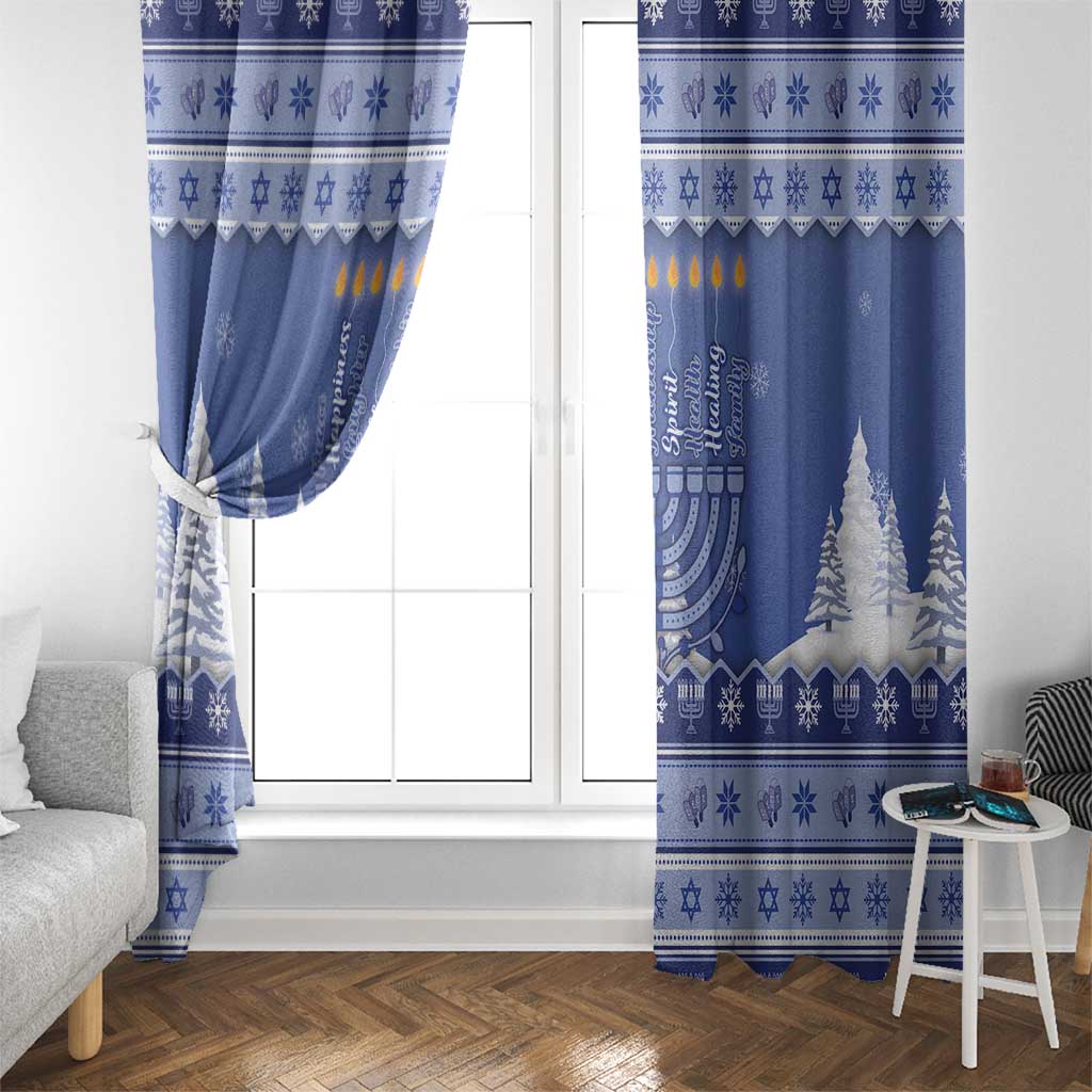 Hanukkah Christmas Window Curtain Love And Lights - Wonder Print Shop