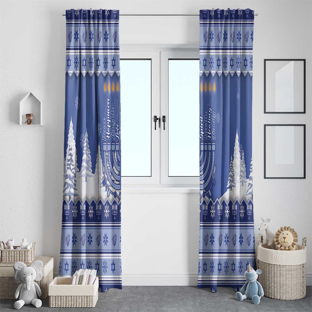 Hanukkah Christmas Window Curtain Love And Lights - Wonder Print Shop