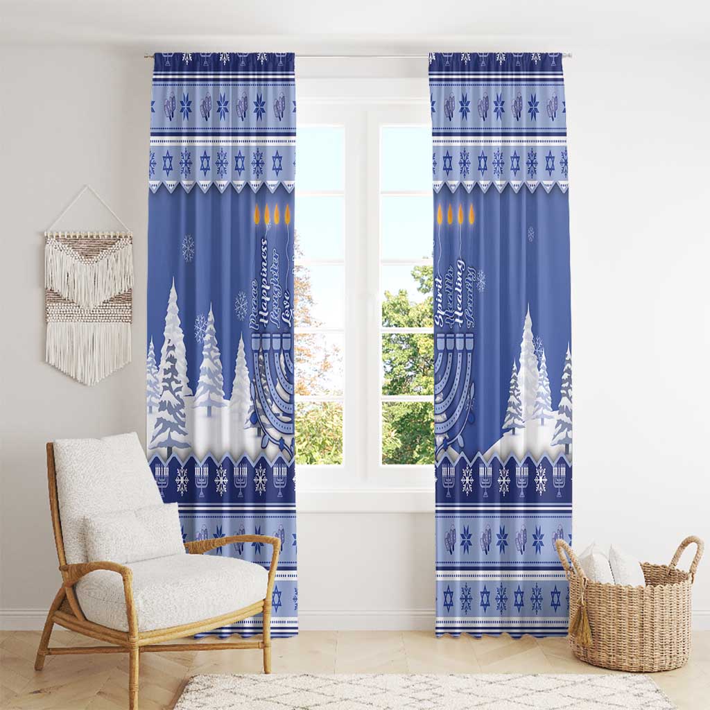 Hanukkah Christmas Window Curtain Love And Lights - Wonder Print Shop