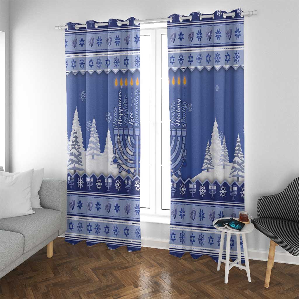 Hanukkah Christmas Window Curtain Love And Lights - Wonder Print Shop