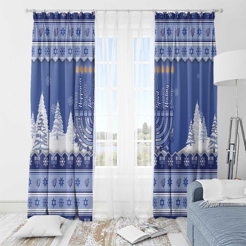 Hanukkah Christmas Window Curtain Love And Lights - Wonder Print Shop