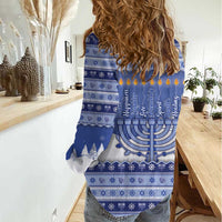 Hanukkah Christmas Women Casual Shirt Love And Lights - Wonder Print Shop