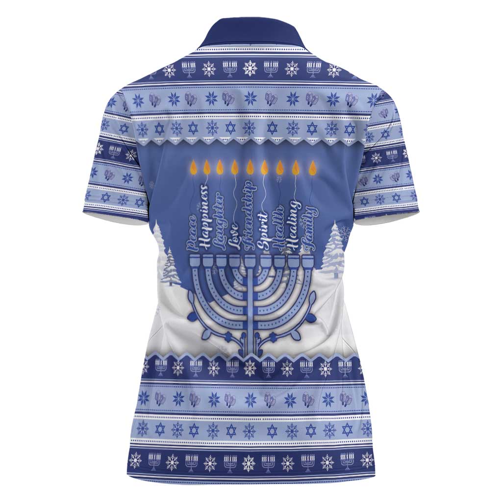 Hanukkah Christmas Women Polo Shirt Love And Lights - Wonder Print Shop