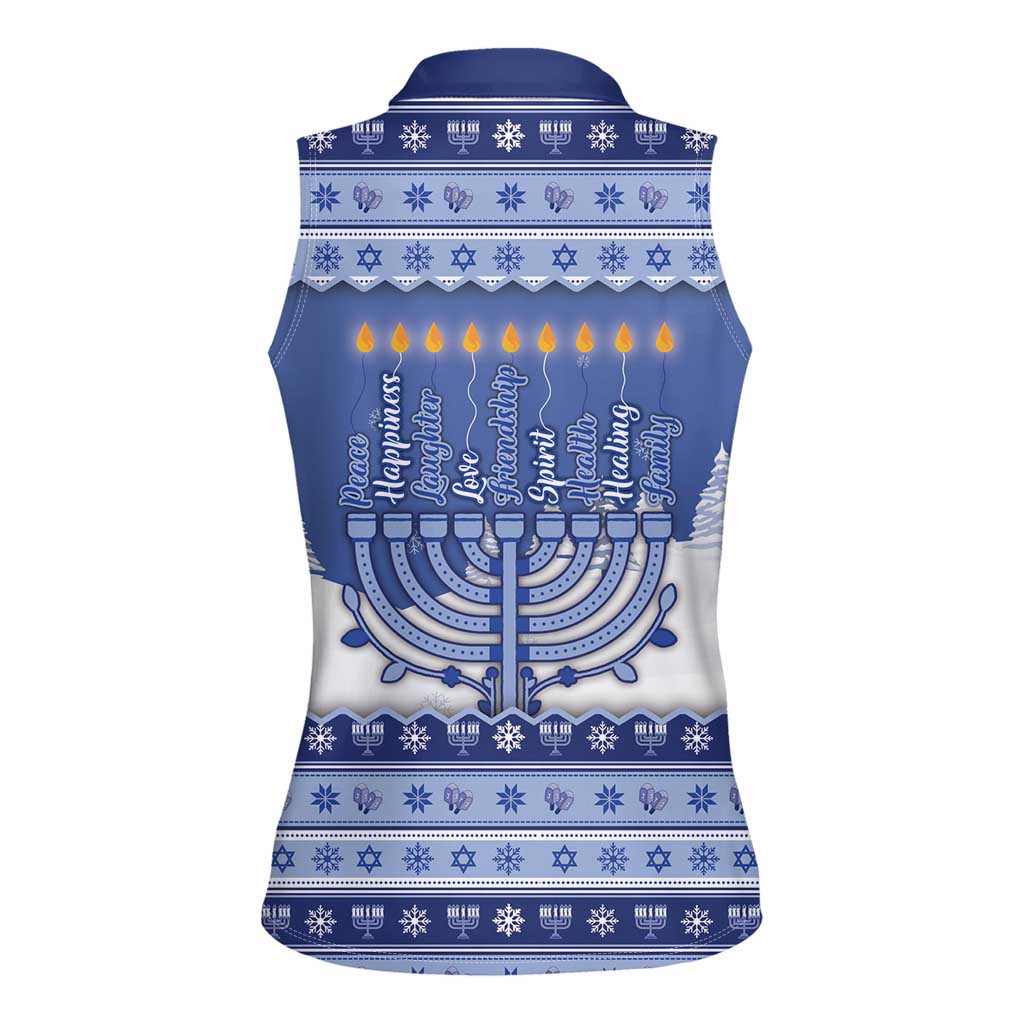 Hanukkah Christmas Women Sleeveless Polo Shirt Love And Lights - Wonder Print Shop