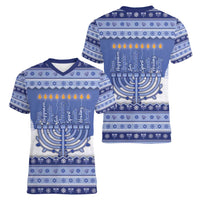 Hanukkah Christmas Women V-Neck T-Shirt Love And Lights - Wonder Print Shop