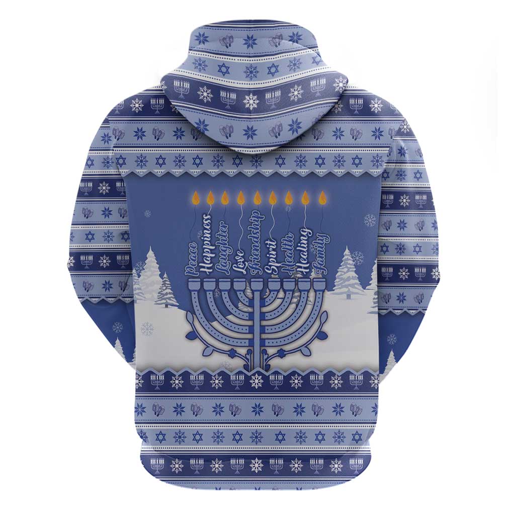 Hanukkah Christmas Zip Hoodie Love And Lights - Wonder Print Shop