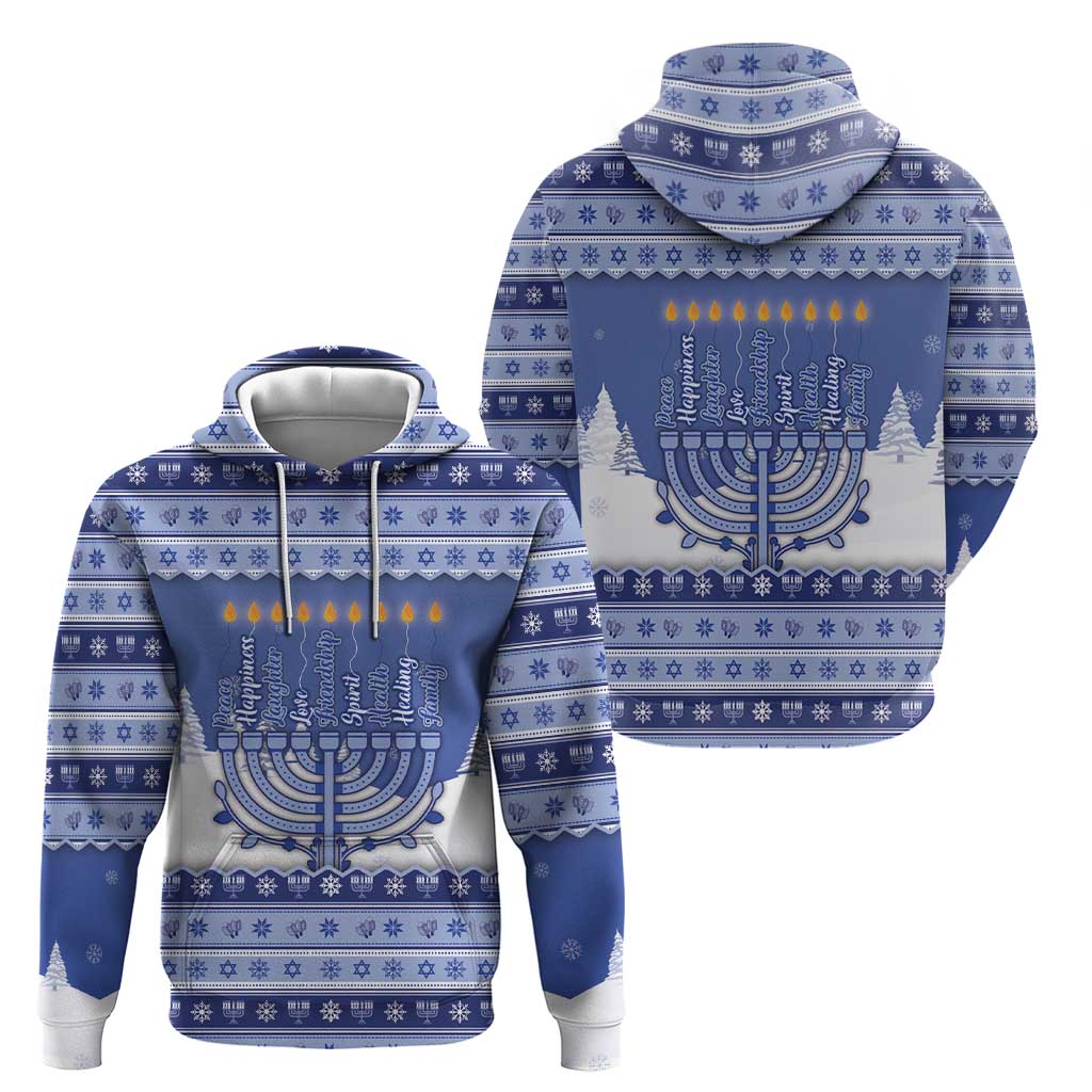 Hanukkah Christmas Zip Hoodie Love And Lights - Wonder Print Shop