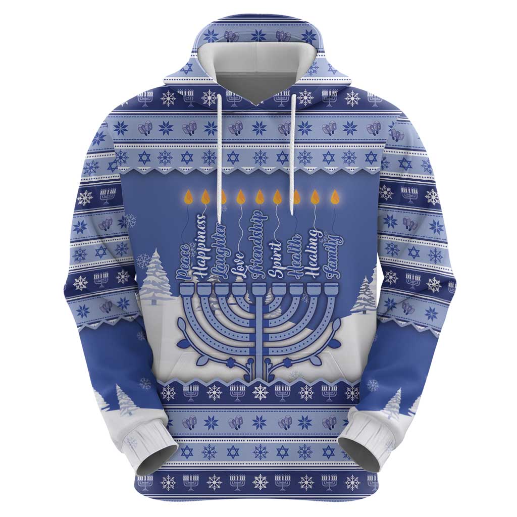 Hanukkah Christmas Zip Hoodie Love And Lights - Wonder Print Shop