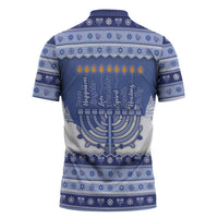 Hanukkah Christmas Zipper Polo Shirt Love And Lights - Wonder Print Shop