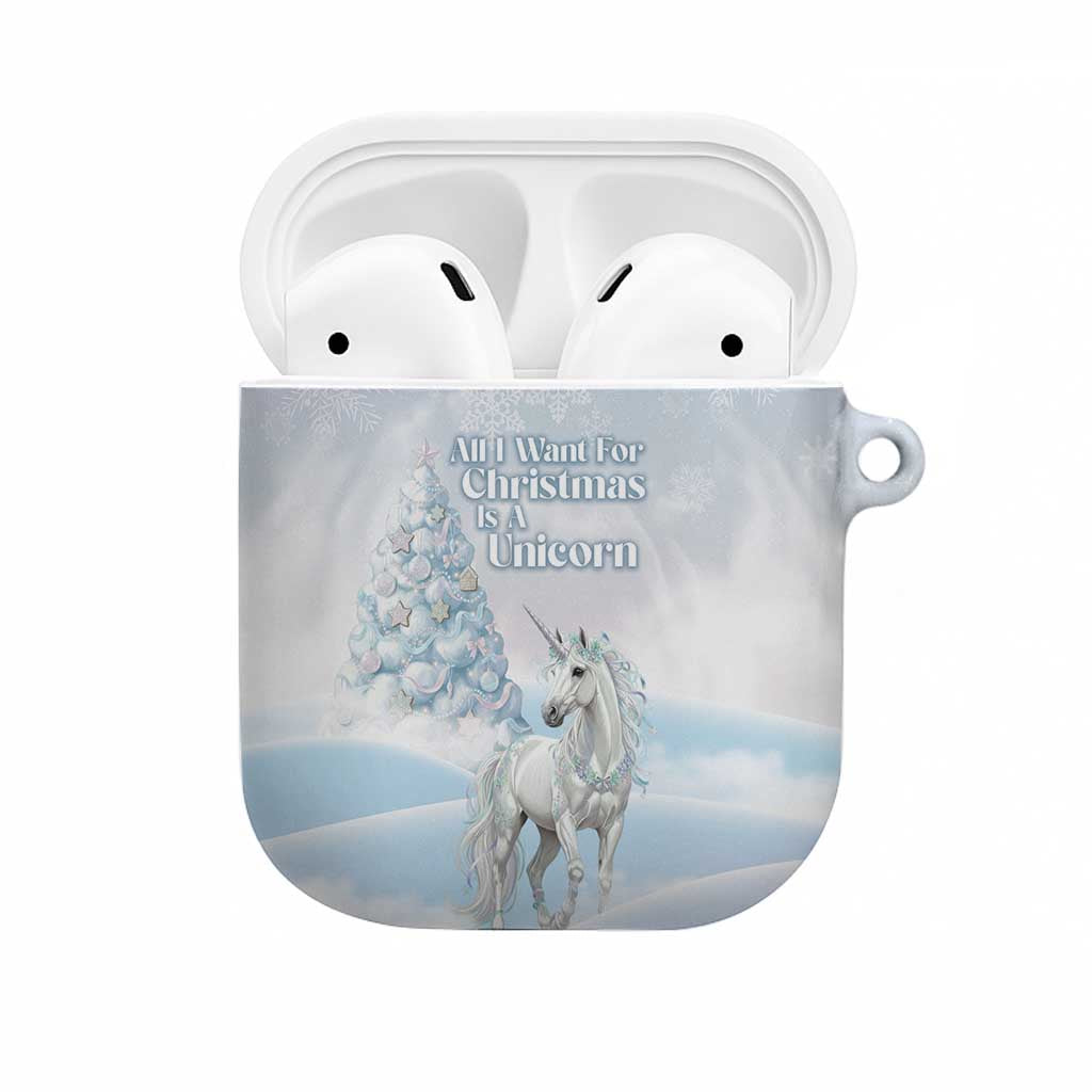 Magical Christmas AirPods Case Unicorn With Cotton Candy Xmas Tree - Wonder Print Shop