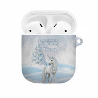 Magical Christmas AirPods Case Unicorn With Cotton Candy Xmas Tree - Wonder Print Shop