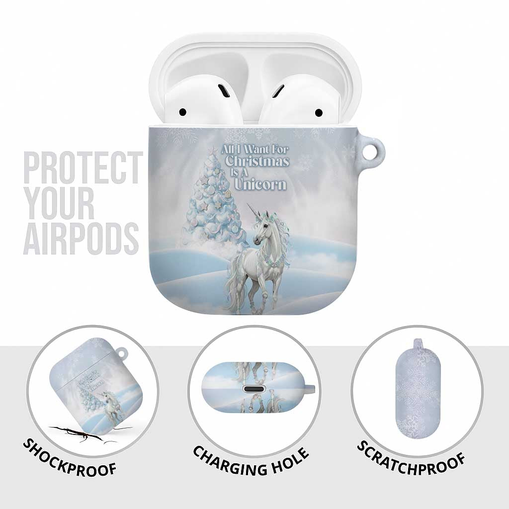 Magical Christmas AirPods Case Unicorn With Cotton Candy Xmas Tree - Wonder Print Shop