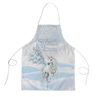 Magical Christmas Apron Unicorn With Cotton Candy Xmas Tree - Wonder Print Shop