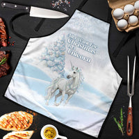 Magical Christmas Apron Unicorn With Cotton Candy Xmas Tree - Wonder Print Shop