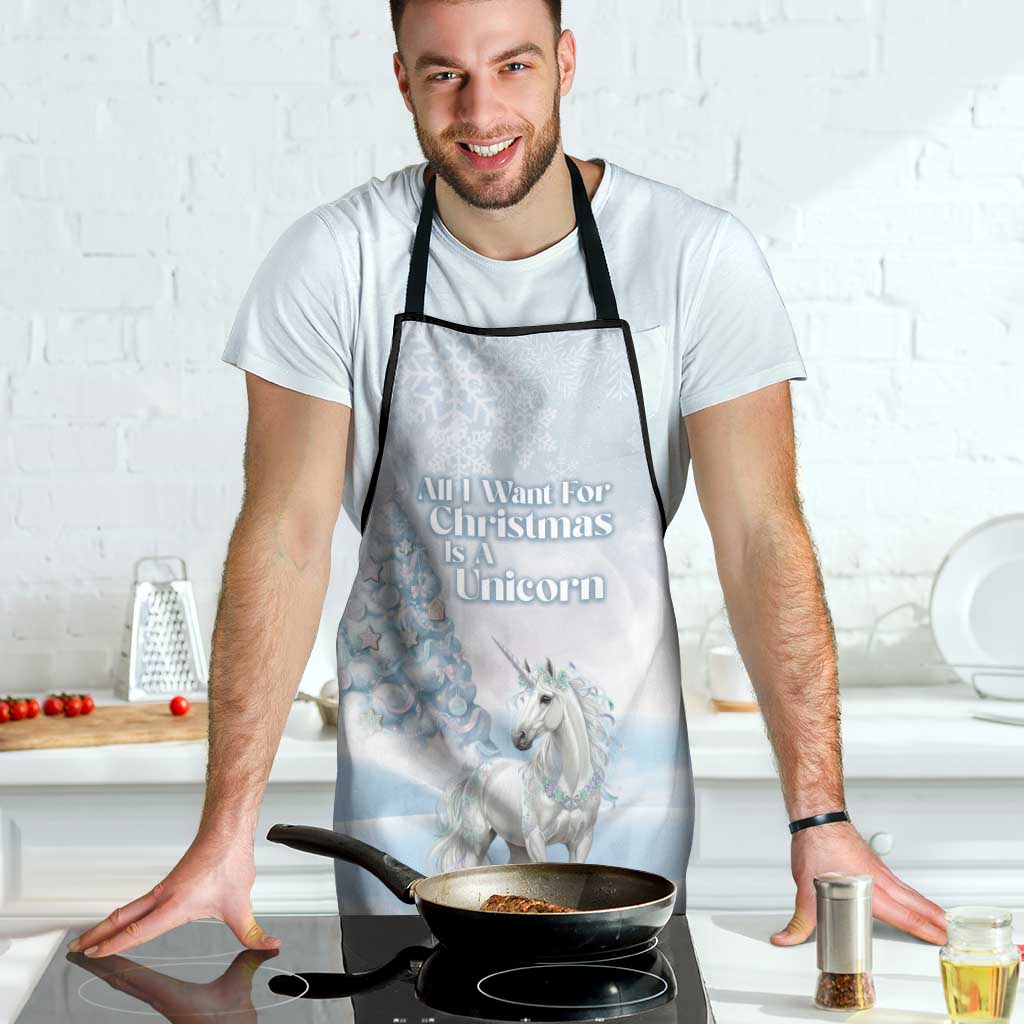 Magical Christmas Apron Unicorn With Cotton Candy Xmas Tree - Wonder Print Shop