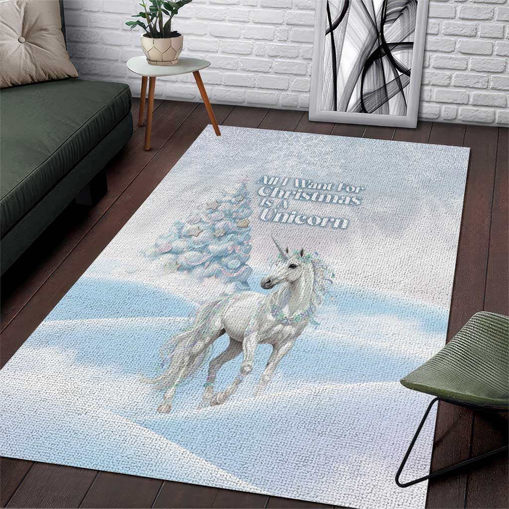 Magical Christmas Area Rug Unicorn With Cotton Candy Xmas Tree - Wonder Print Shop