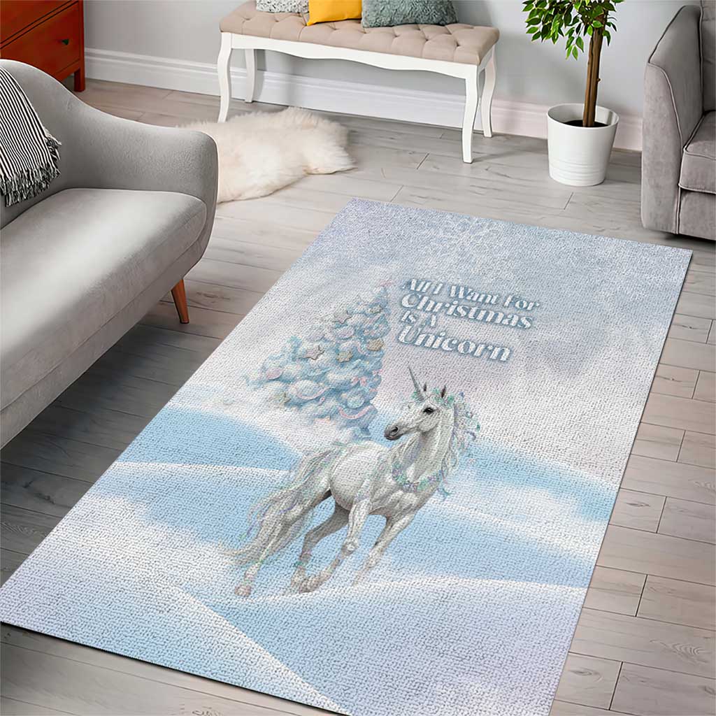 Magical Christmas Area Rug Unicorn With Cotton Candy Xmas Tree - Wonder Print Shop