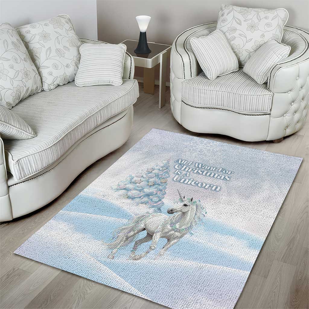 Magical Christmas Area Rug Unicorn With Cotton Candy Xmas Tree - Wonder Print Shop