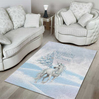 Magical Christmas Area Rug Unicorn With Cotton Candy Xmas Tree - Wonder Print Shop