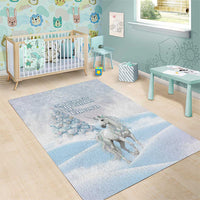 Magical Christmas Area Rug Unicorn With Cotton Candy Xmas Tree - Wonder Print Shop