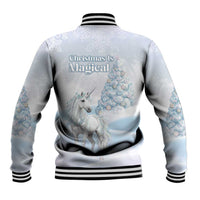 Magical Christmas Baseball Jacket Unicorn With Cotton Candy Xmas Tree - Wonder Print Shop