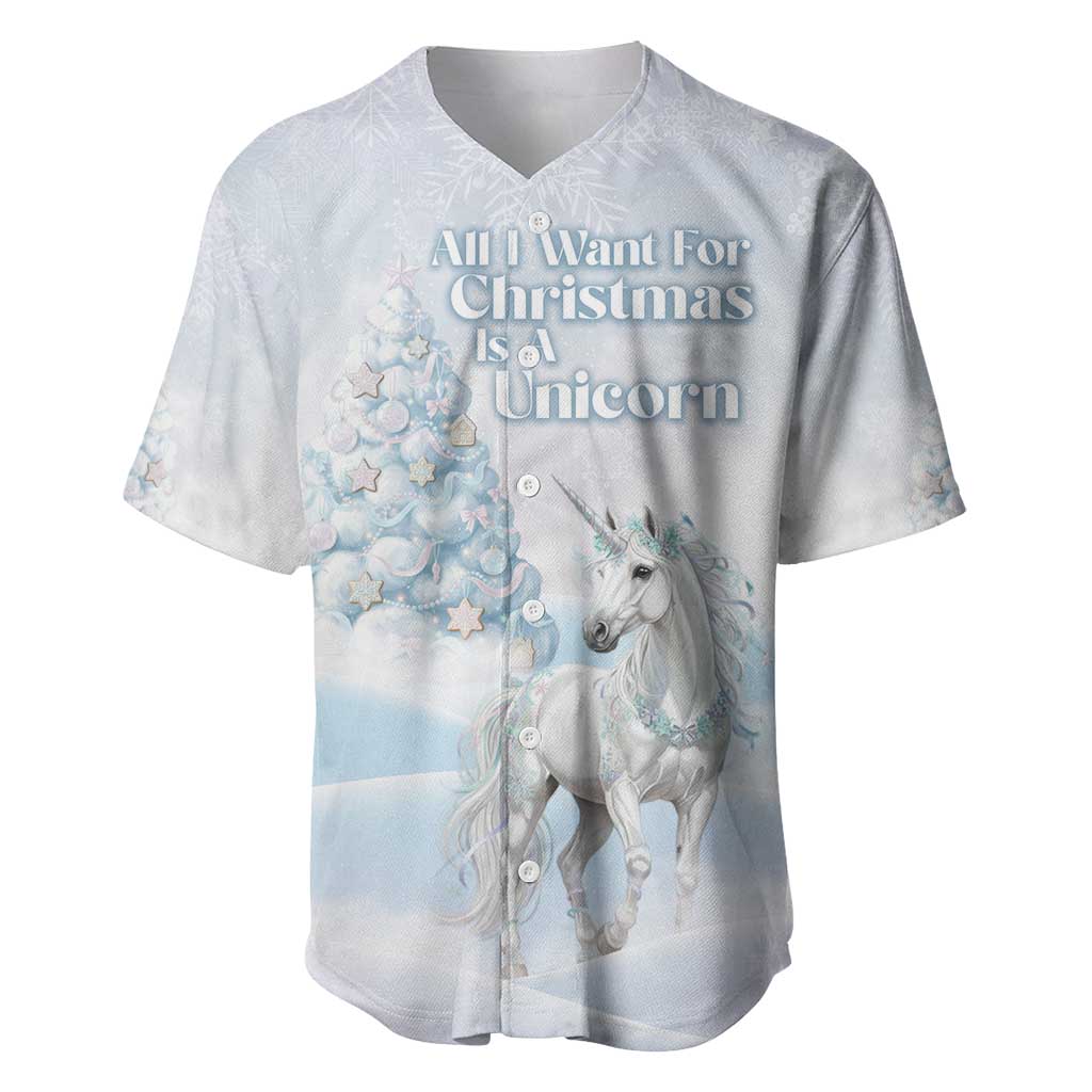 Magical Christmas Baseball Jersey Unicorn With Cotton Candy Xmas Tree - Wonder Print Shop