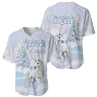 Magical Christmas Baseball Jersey Unicorn With Cotton Candy Xmas Tree - Wonder Print Shop