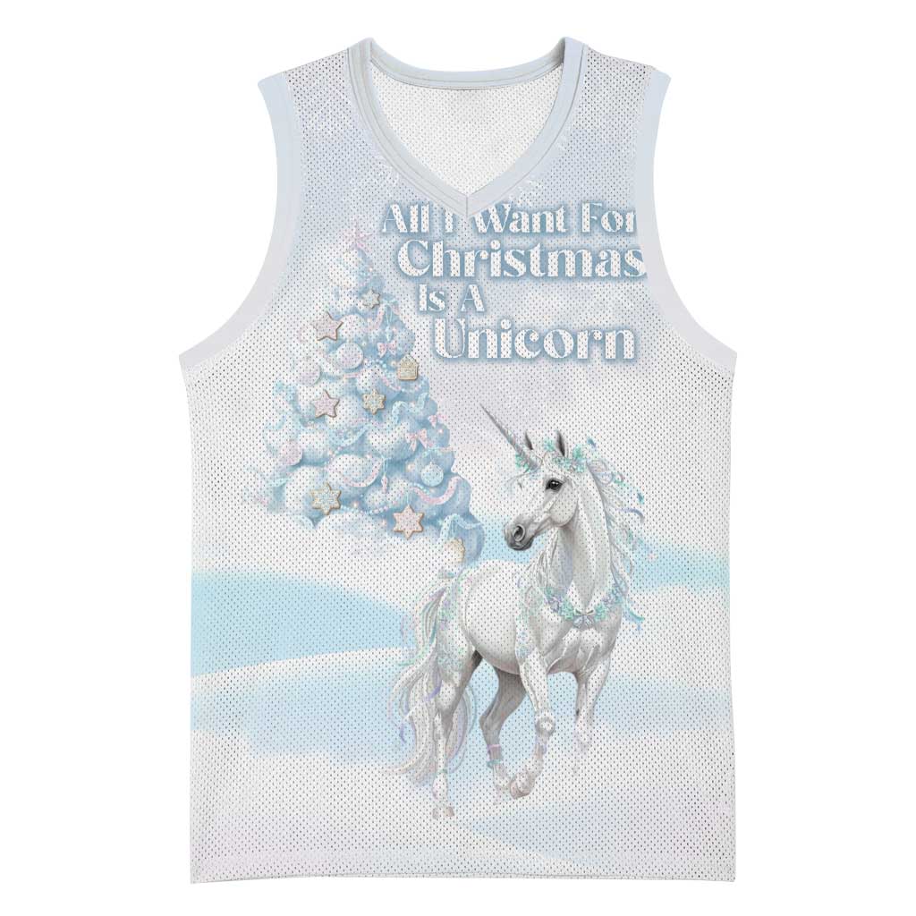 Magical Christmas Basketball Jersey Unicorn With Cotton Candy Xmas Tree - Wonder Print Shop