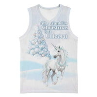 Magical Christmas Basketball Jersey Unicorn With Cotton Candy Xmas Tree - Wonder Print Shop