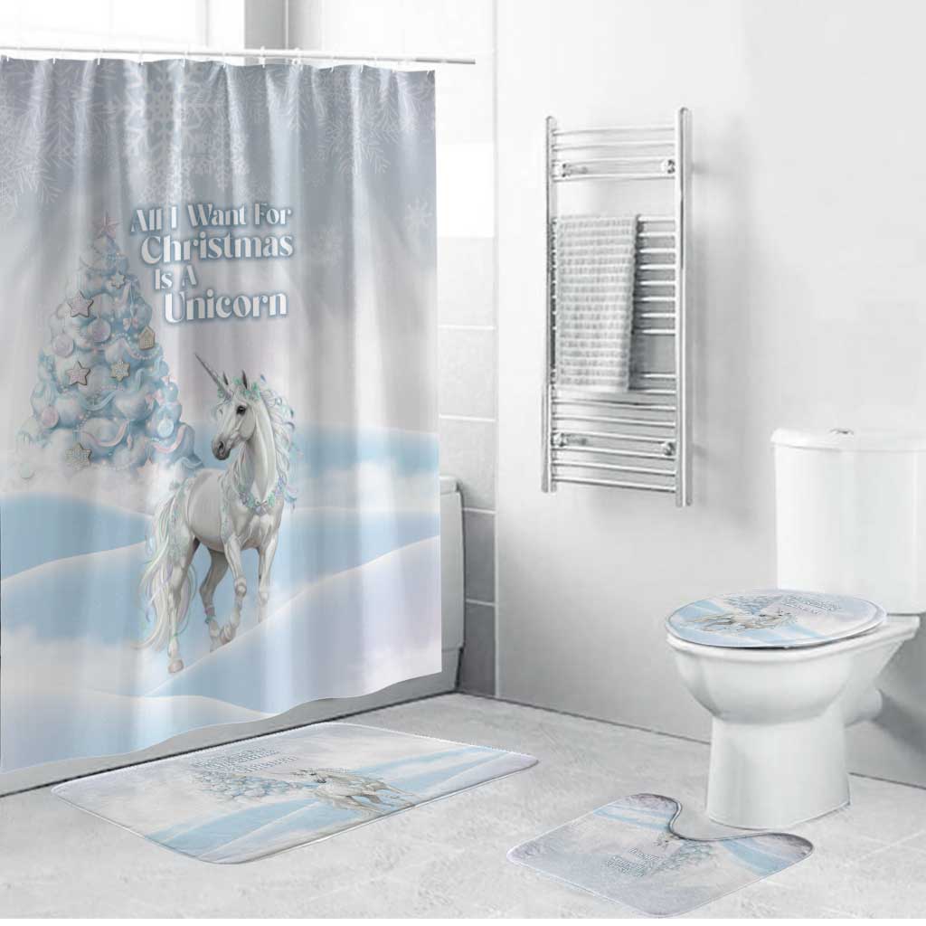 Magical Christmas Bathroom Set Unicorn With Cotton Candy Xmas Tree - Wonder Print Shop