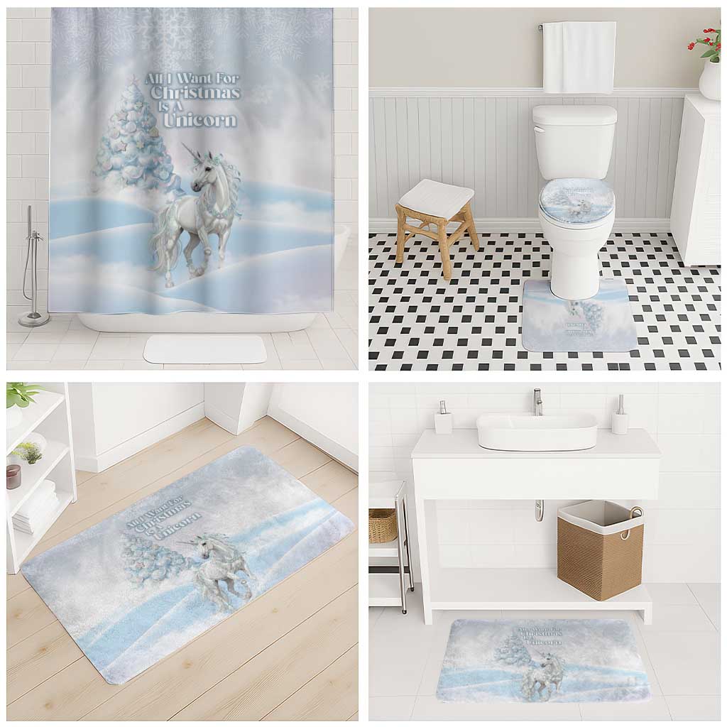 Magical Christmas Bathroom Set Unicorn With Cotton Candy Xmas Tree - Wonder Print Shop