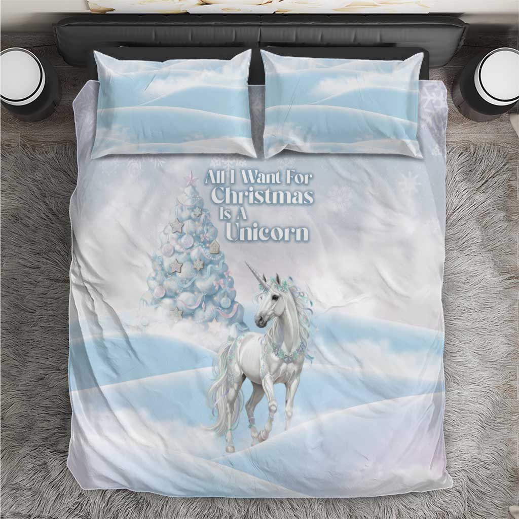 Magical Christmas Bedding Set Unicorn With Cotton Candy Xmas Tree - Wonder Print Shop
