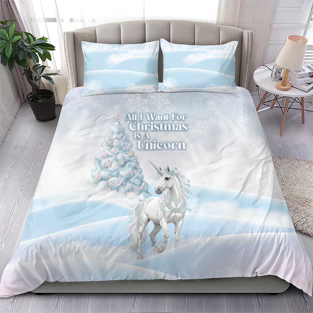 Magical Christmas Bedding Set Unicorn With Cotton Candy Xmas Tree - Wonder Print Shop