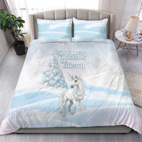 Magical Christmas Bedding Set Unicorn With Cotton Candy Xmas Tree - Wonder Print Shop