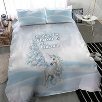 Magical Christmas Bedding Set Unicorn With Cotton Candy Xmas Tree - Wonder Print Shop