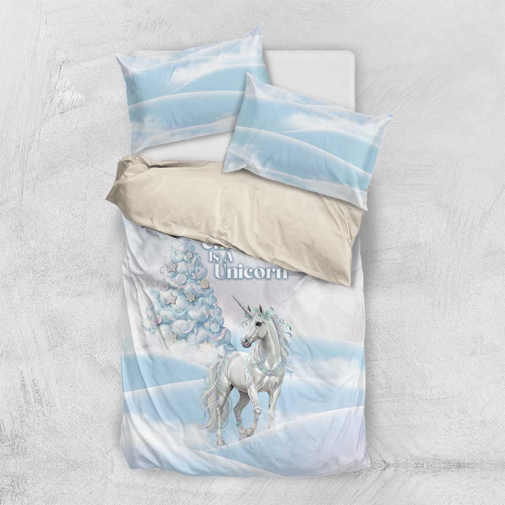 Magical Christmas Bedding Set Unicorn With Cotton Candy Xmas Tree - Wonder Print Shop