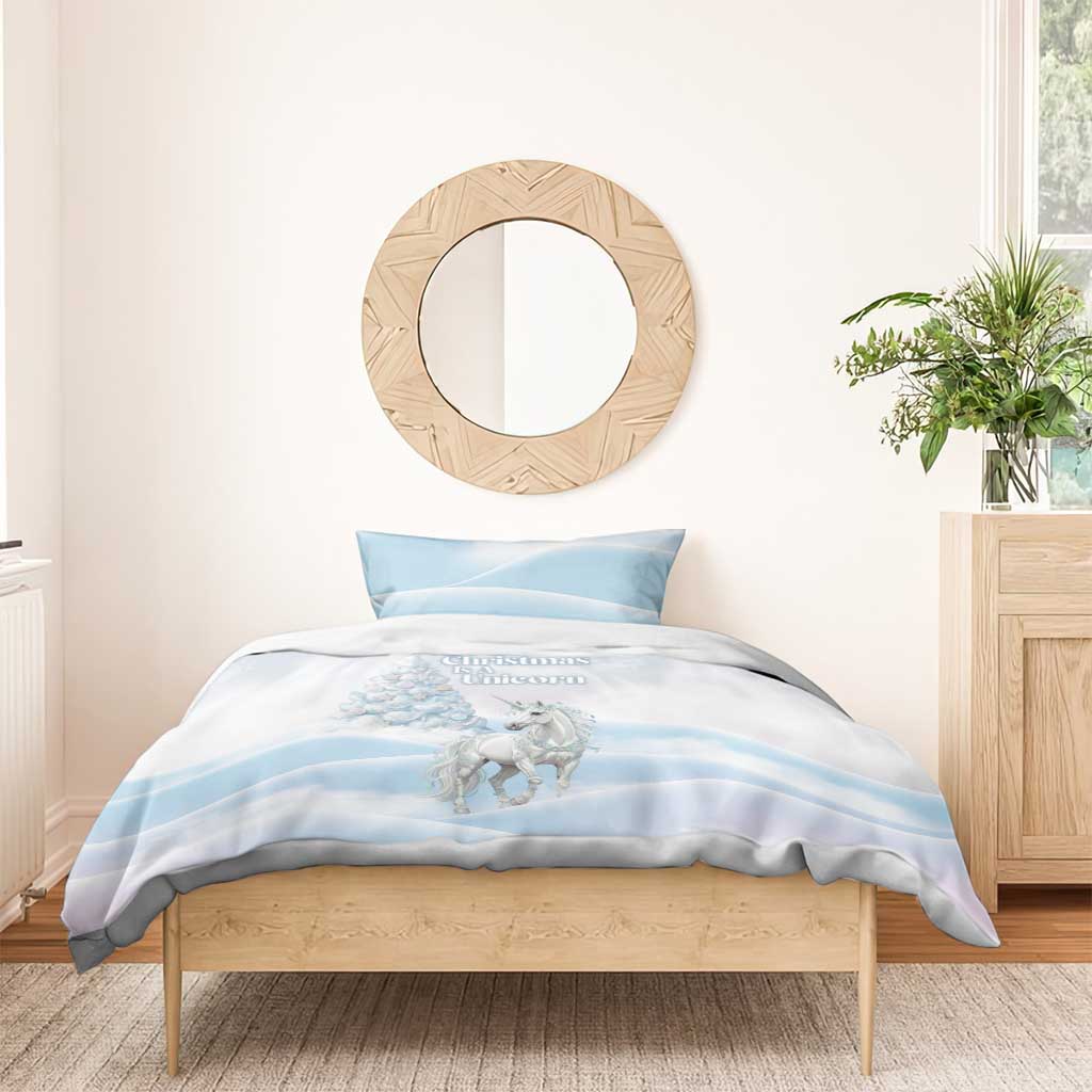 Magical Christmas Bedding Set Unicorn With Cotton Candy Xmas Tree - Wonder Print Shop