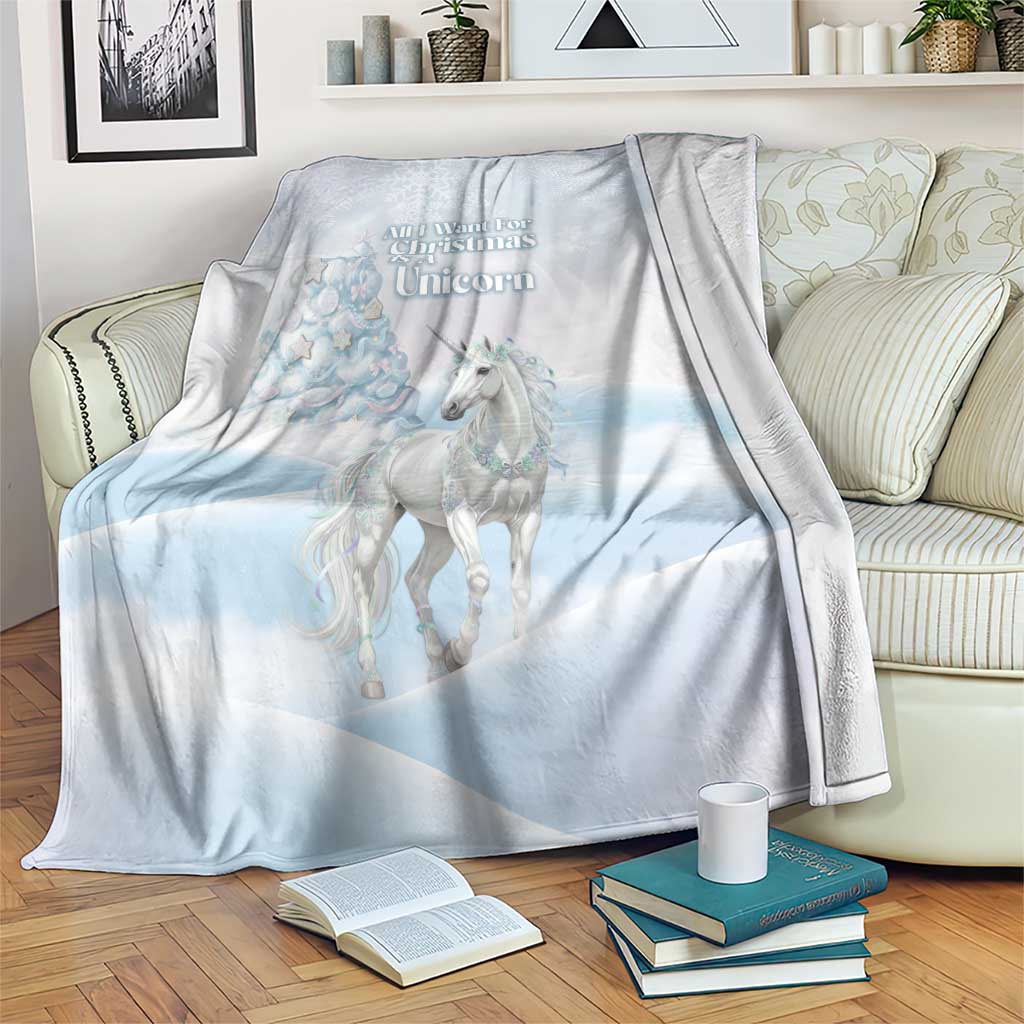 Magical Christmas Blanket Unicorn With Cotton Candy Xmas Tree - Wonder Print Shop