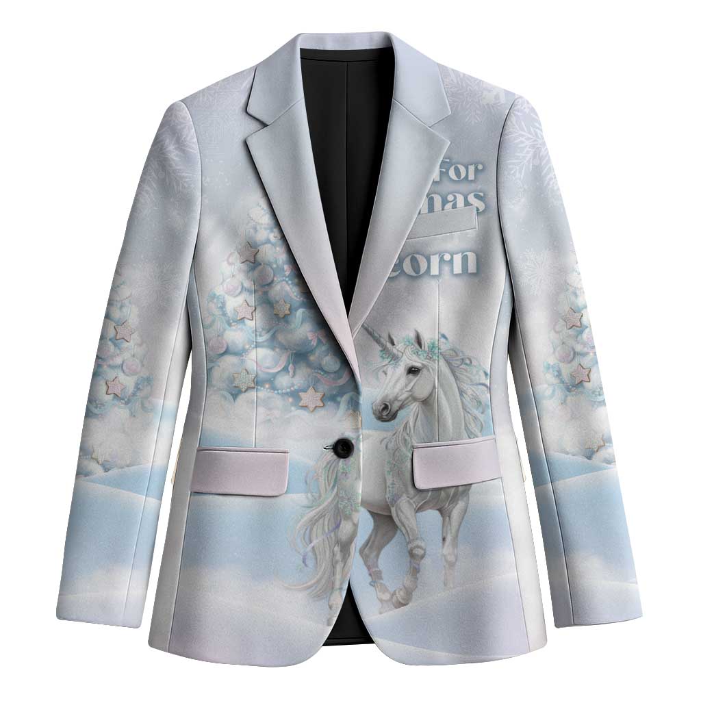 Magical Christmas Blazer Unicorn With Cotton Candy Xmas Tree - Wonder Print Shop