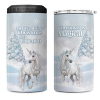 Magical Christmas 4 in 1 Can Cooler Tumbler Unicorn With Cotton Candy Xmas Tree - Wonder Print Shop
