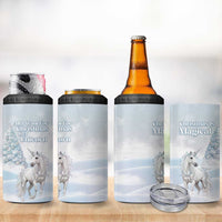 Magical Christmas 4 in 1 Can Cooler Tumbler Unicorn With Cotton Candy Xmas Tree - Wonder Print Shop