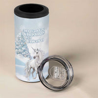 Magical Christmas 4 in 1 Can Cooler Tumbler Unicorn With Cotton Candy Xmas Tree - Wonder Print Shop