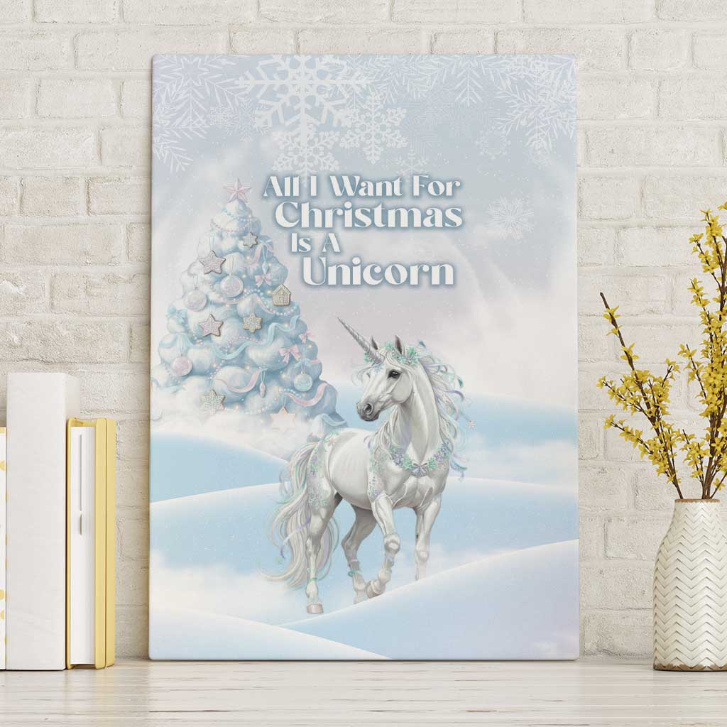 Magical Christmas Canvas Wall Art Unicorn With Cotton Candy Xmas Tree - Wonder Print Shop